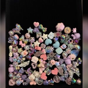 CRAFTING - Assorted Pastel and Iridescent Fancy Acrylic beads - 100 beads